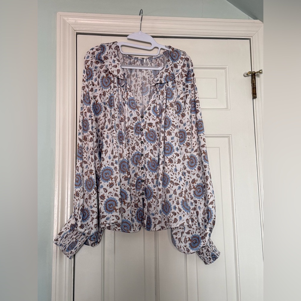 Anthropologie Button-Front Peasant Blouse - Picture 11 of 12
